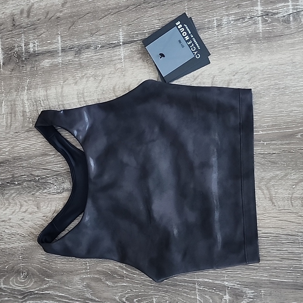 NEW! CYCLE HOUSE Powered by Marika City Pro Sports Bra Black Ombre Matte Foil